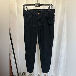 J BRAND Women Alana High Rise Crop Designer Skinny Stretch Jeans Black -Size 27